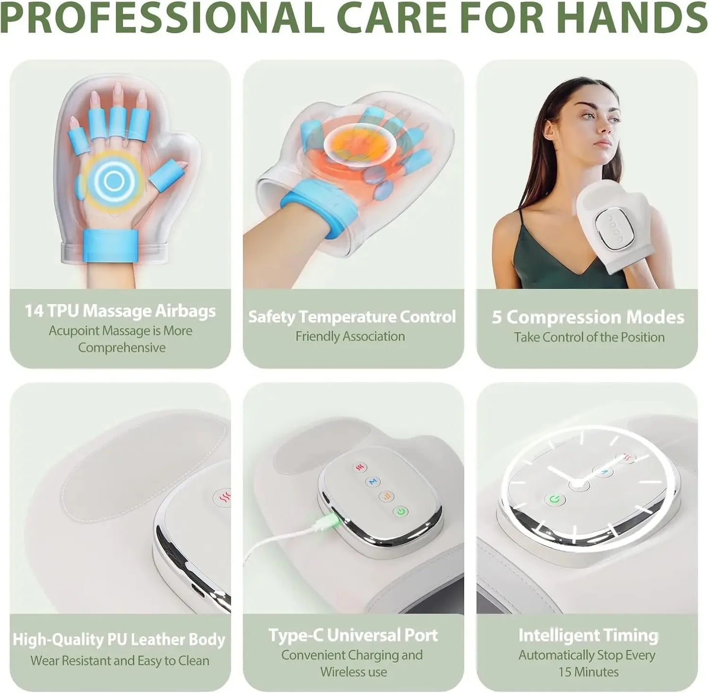 Hand Massager With Heat And Airbag Compression