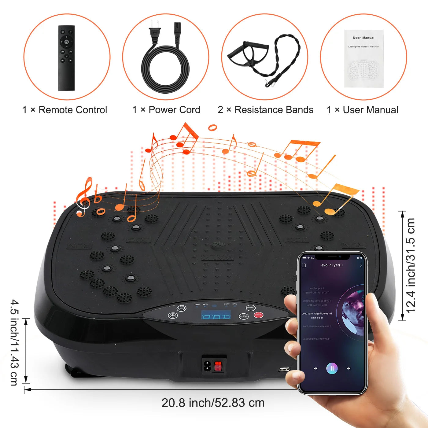 Vibration Plate Exercise Machine Portable Full-Body Workout Training Fat Burning Bluetooth Remote Control Weight Loss Shaping