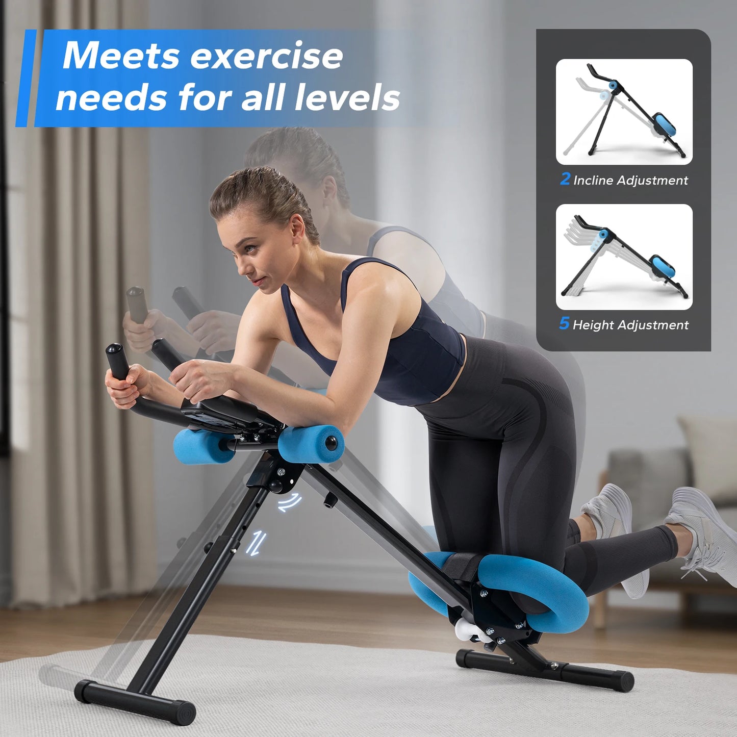 MERACH Ab Machine Adjustable Trainer Foldable Abdominal Exercise System