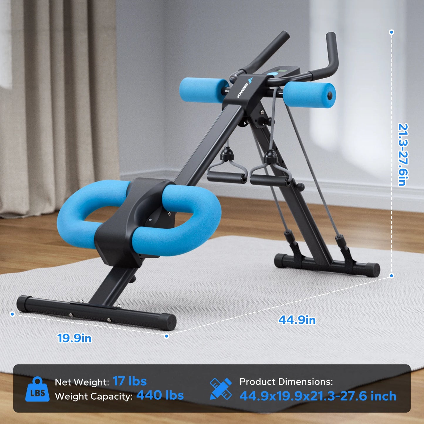 MERACH Ab Machine Adjustable Trainer Foldable Abdominal Exercise System