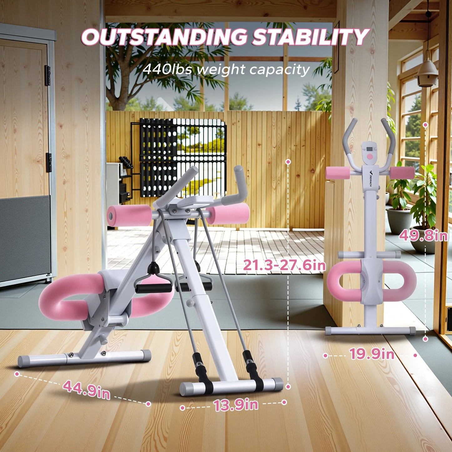 MERACH Ab Machine Adjustable Trainer Foldable Abdominal Exercise System