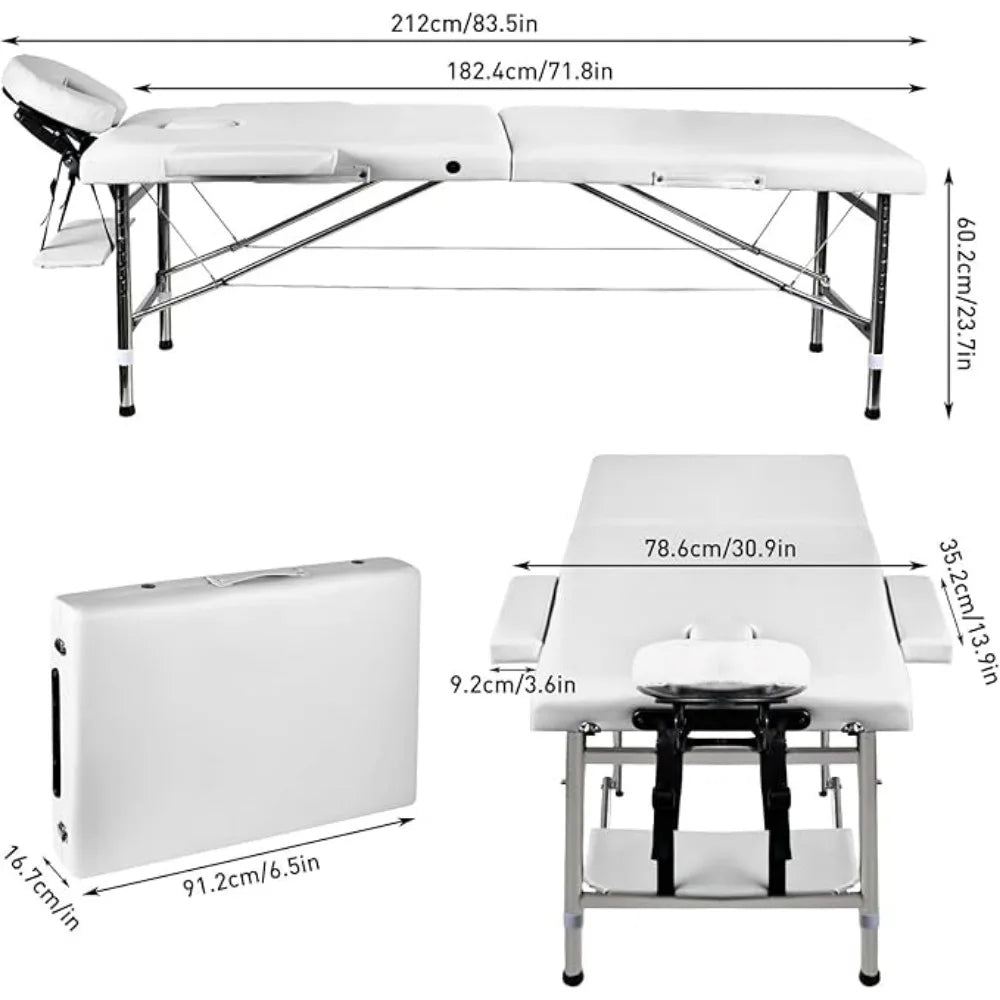 Portable Folding Massage Table With Lightweight Aluminum Frame