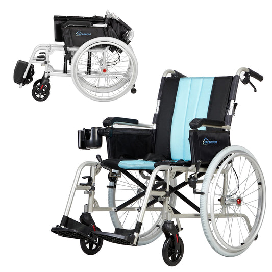 YUXIN Magnesium Ultra Lightweight Foldable Self Propelled Wheelchair