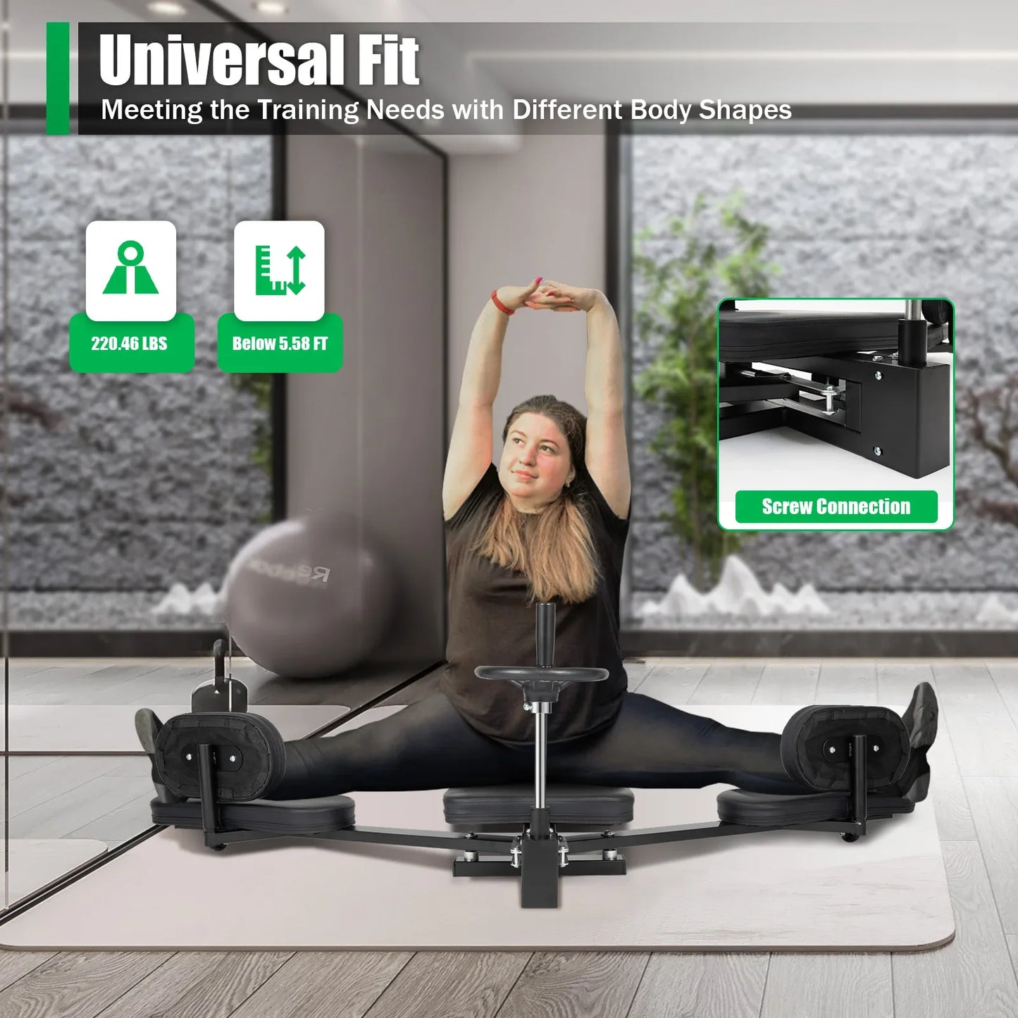 Leg Stretcher, 3 Bar Leg Spreader, Heavy Duty Leg Split Machine for Leg Stretching, Leg Press Machine Flexibility