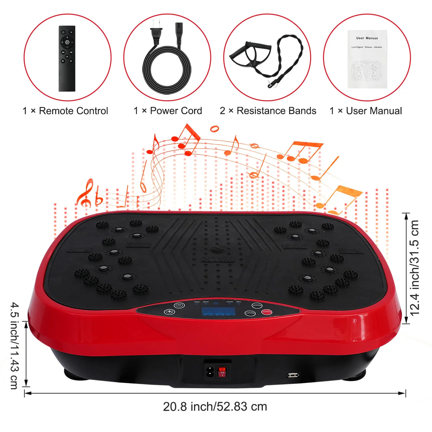 Vibration Plate Exercise Machine Portable Full-Body Workout Training Fat Burning Bluetooth Remote Control Weight Loss Shaping