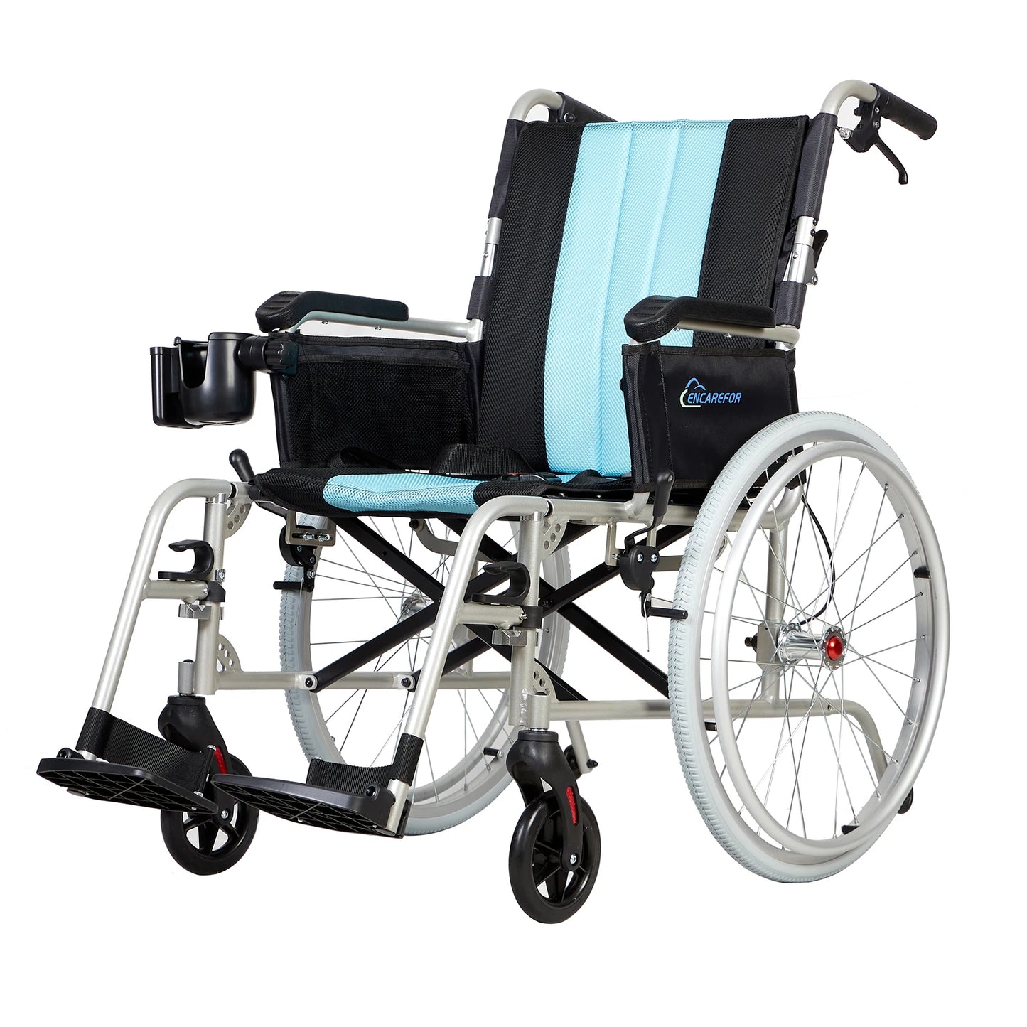 YUXIN Magnesium Ultra Lightweight Foldable Self Propelled Wheelchair