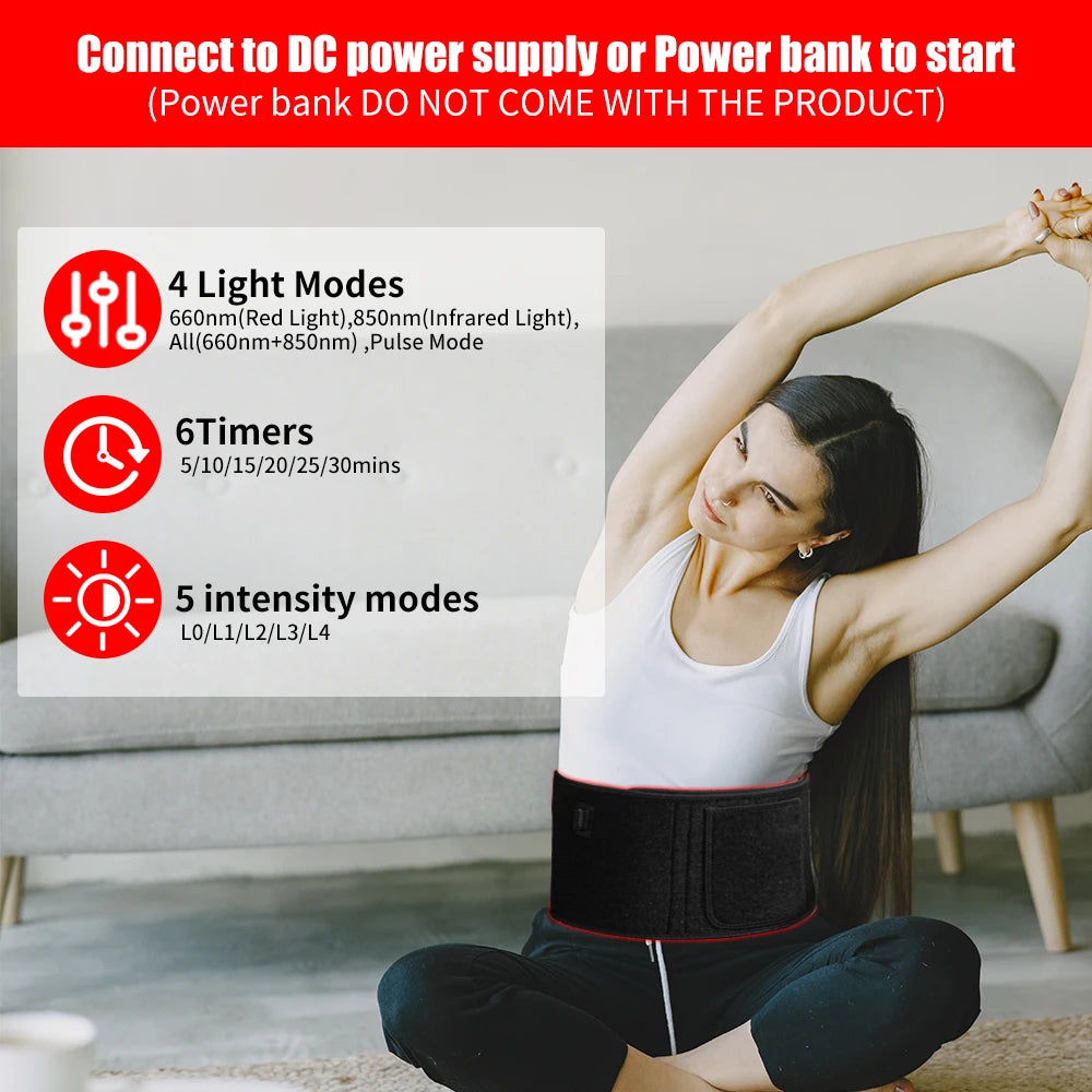 Red Light Therapy Belt With 660nm And 850nm LEDs