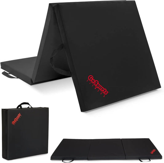 2-Inch Thick 6ft x 2ft Tri-Fold Exercise Mat for Yoga, Workouts, Stretching - Portable & Durable