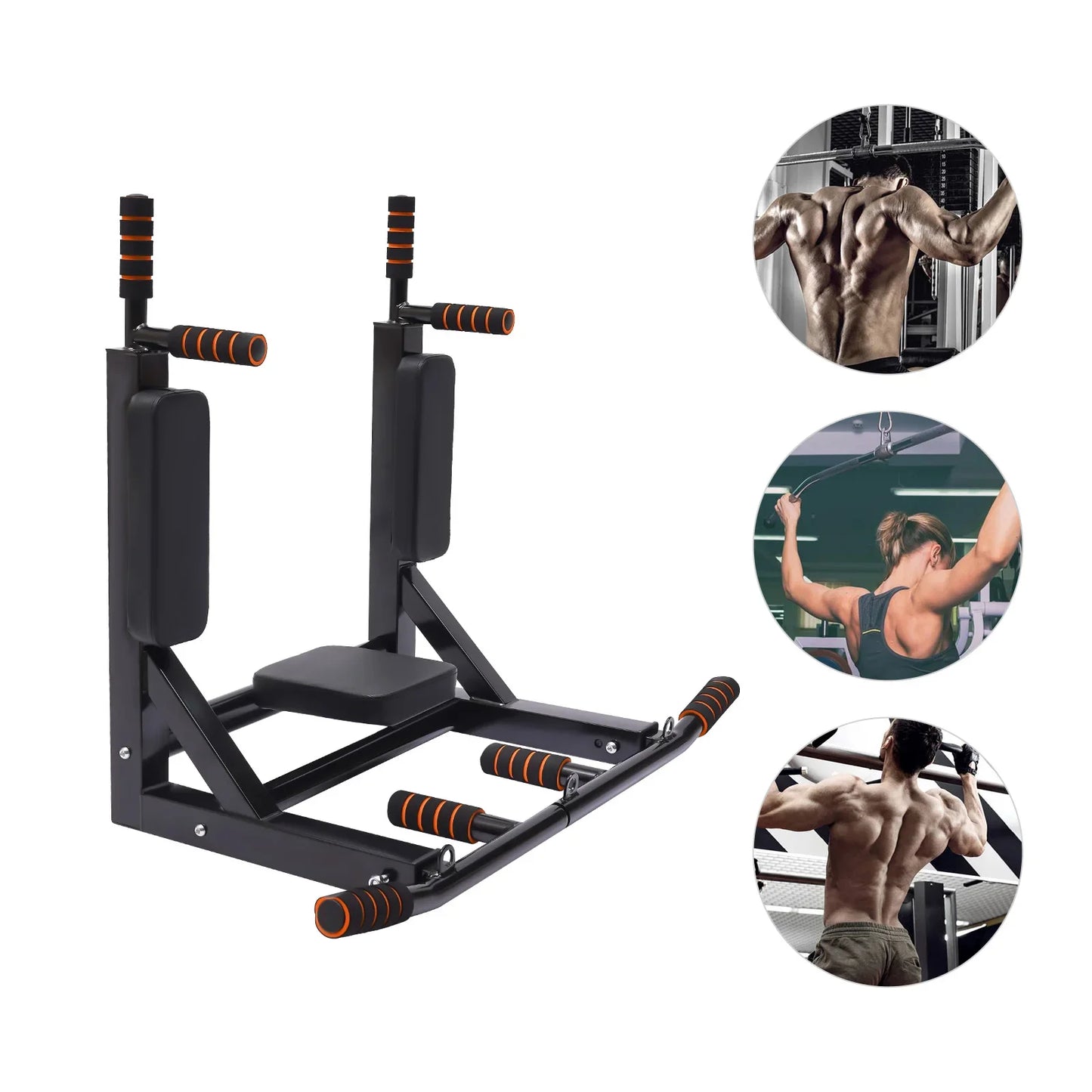 Wall Mounted Pull Up Bar And Dip Station For Gymnasium