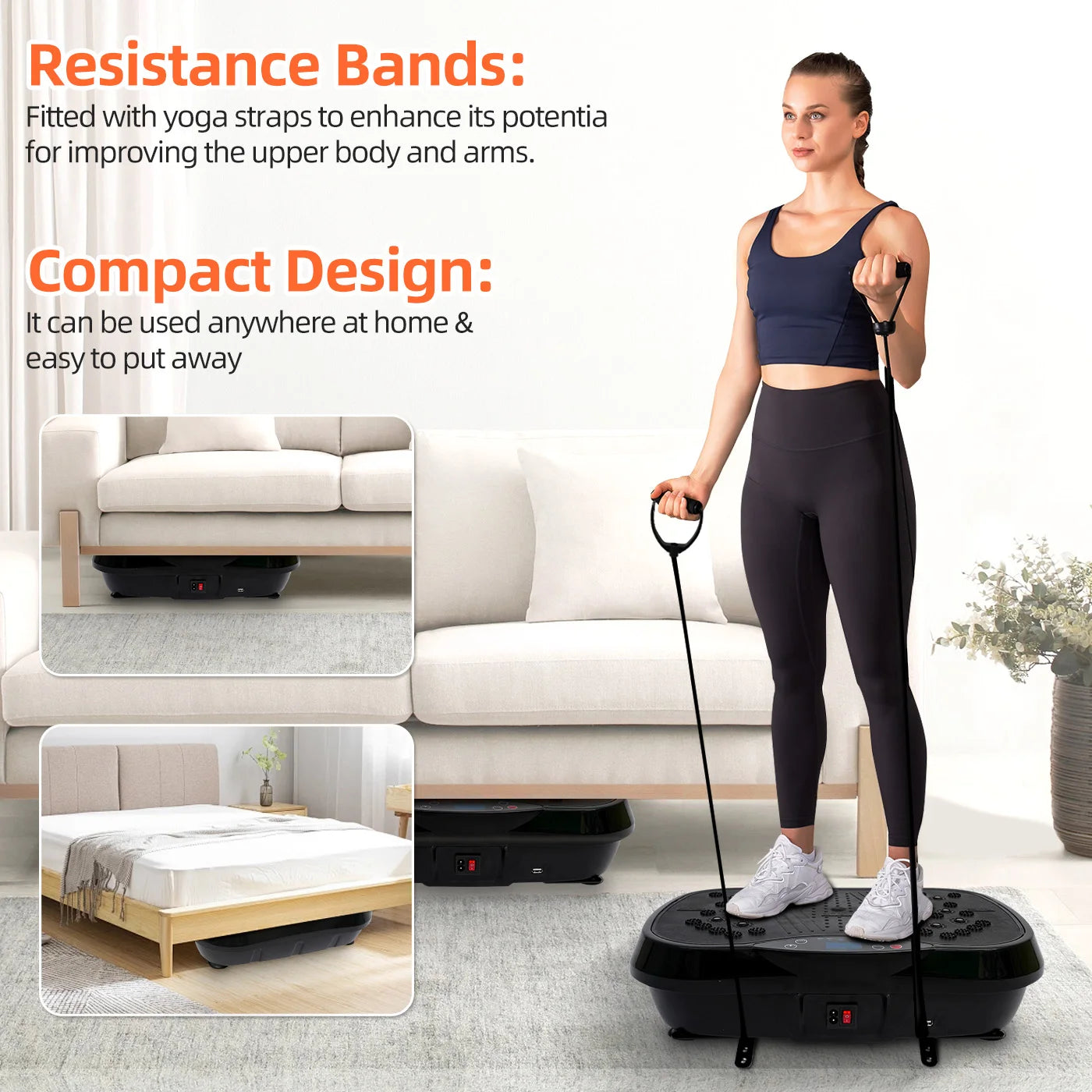 Vibration Plate Exercise Machine Portable Full-Body Workout Training Fat Burning Bluetooth Remote Control Weight Loss Shaping