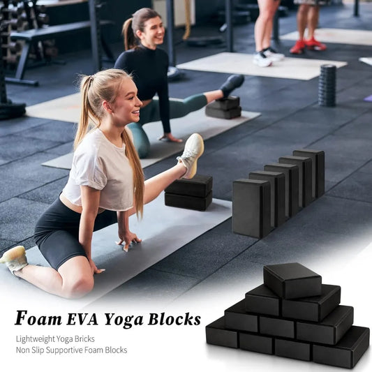 10 Pcs Foam EVA Yoga Blocks Lightweight Non Slip Supportive Yoga Bricks for Pilates Stretching and Meditation