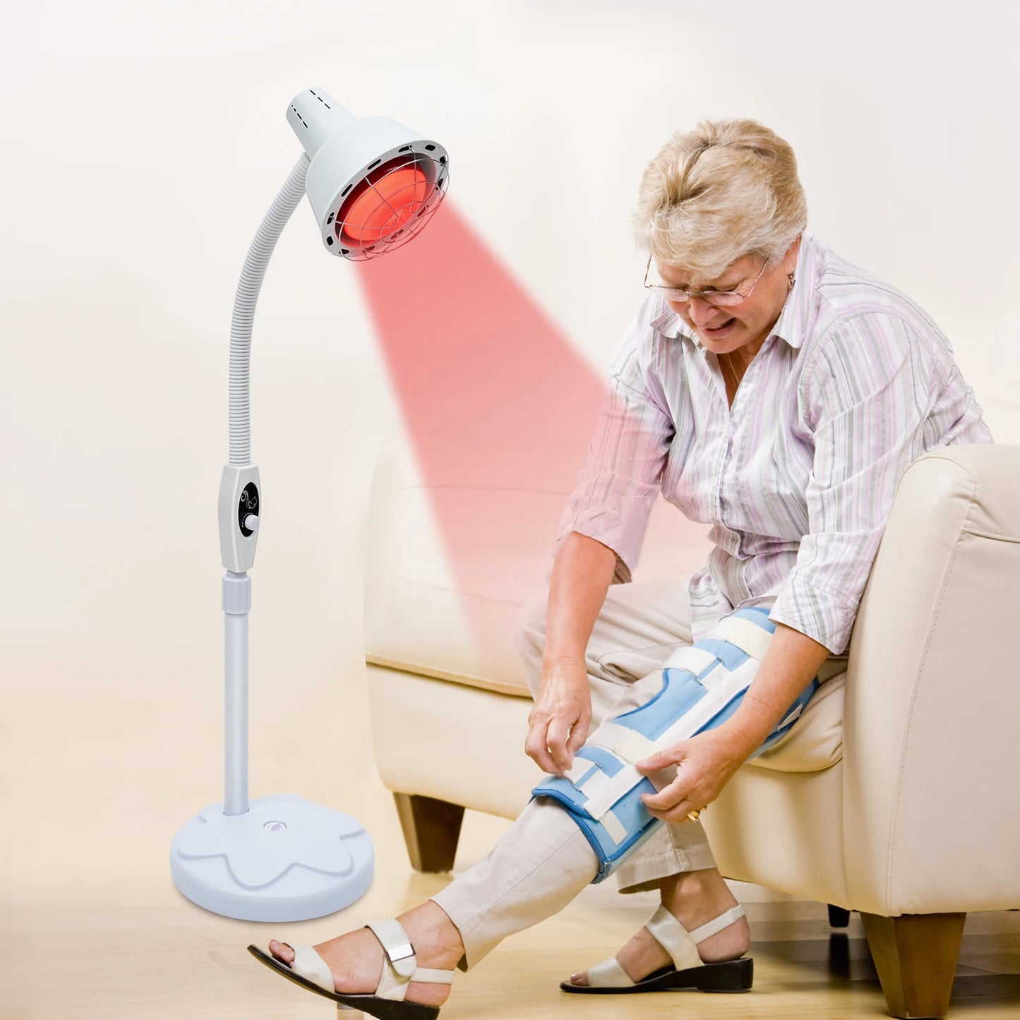 275W Physiotherapy Lamp Electric Infrared Therapy Lamp 360° Adjustable Temperature Heat Lamp Relief Pain Tools