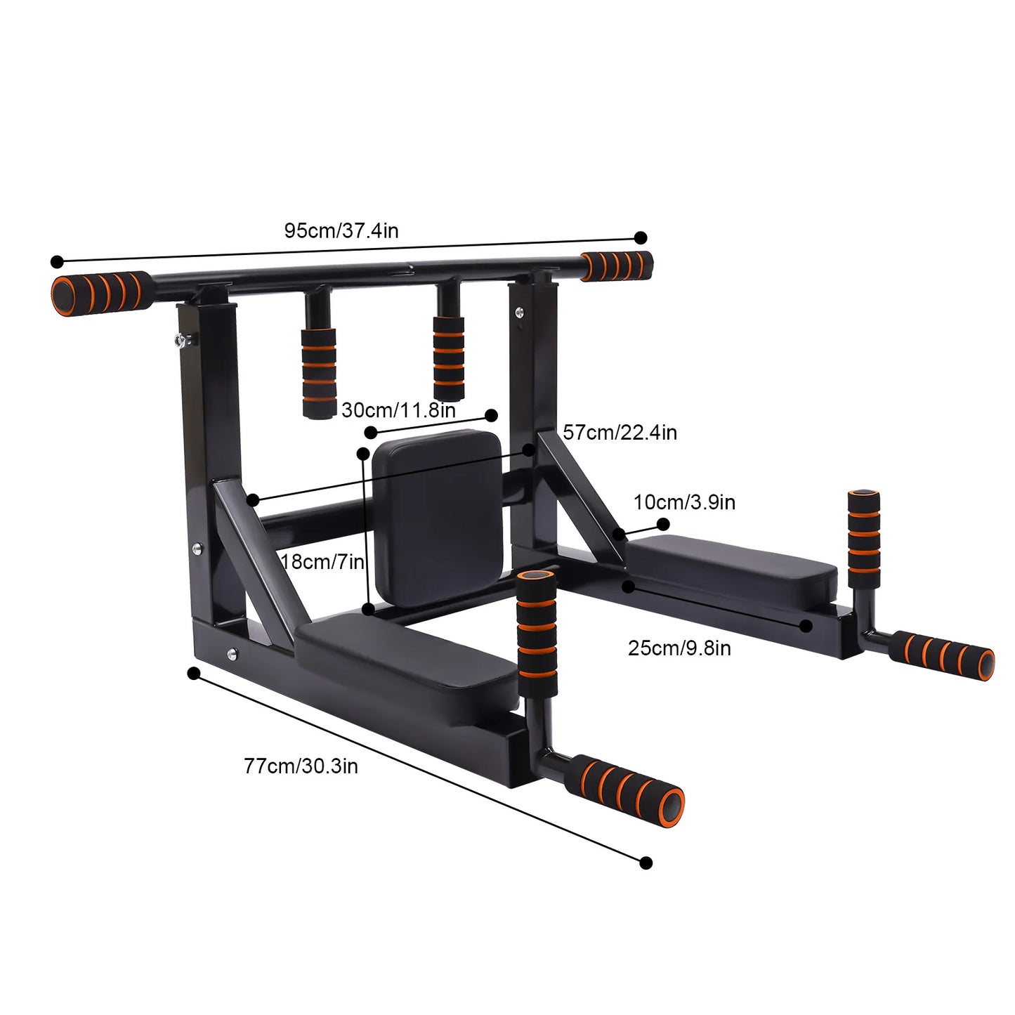 Wall Mounted Pull Up Bar And Dip Station For Gymnasium