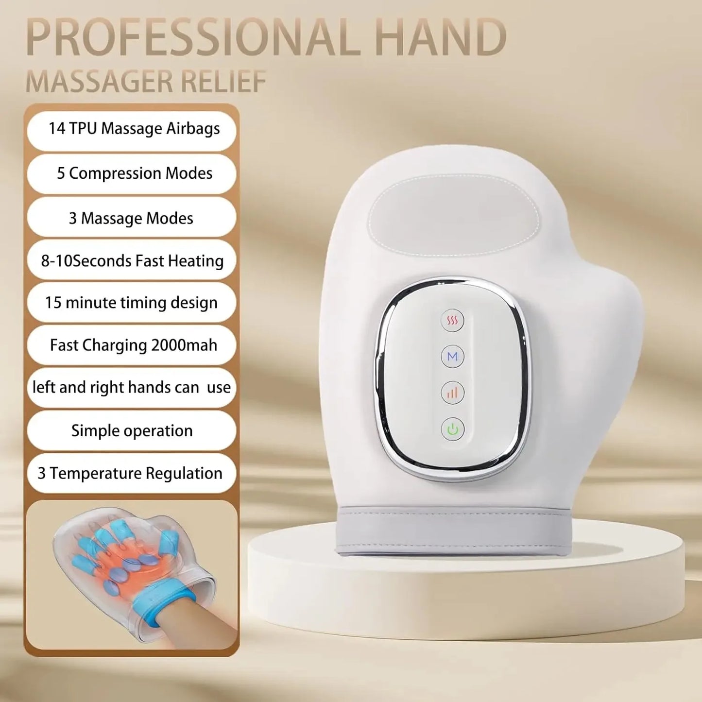 Hand Massager With Heat And Airbag Compression