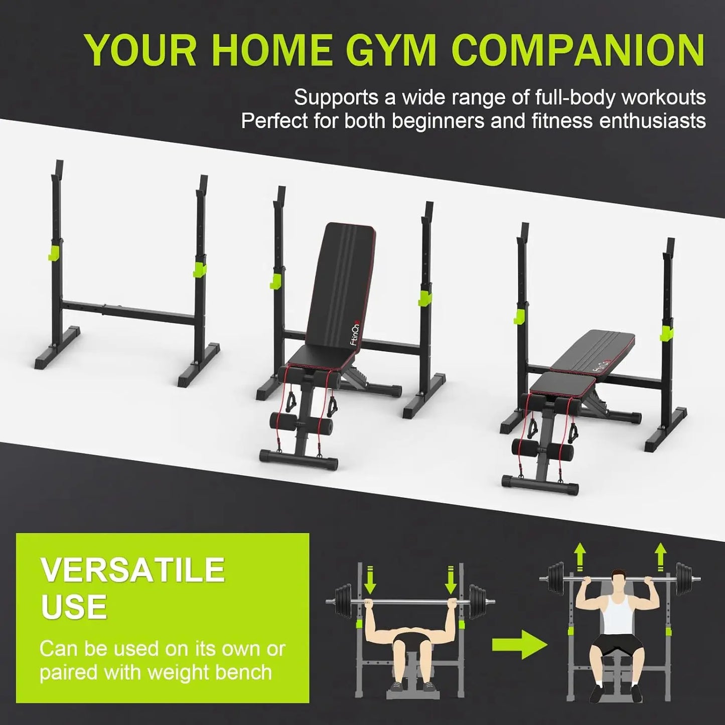 Adjustable Folding Weight Bench for Home Gym, 660 lbs Capacity Multi-Functional Workout Bench